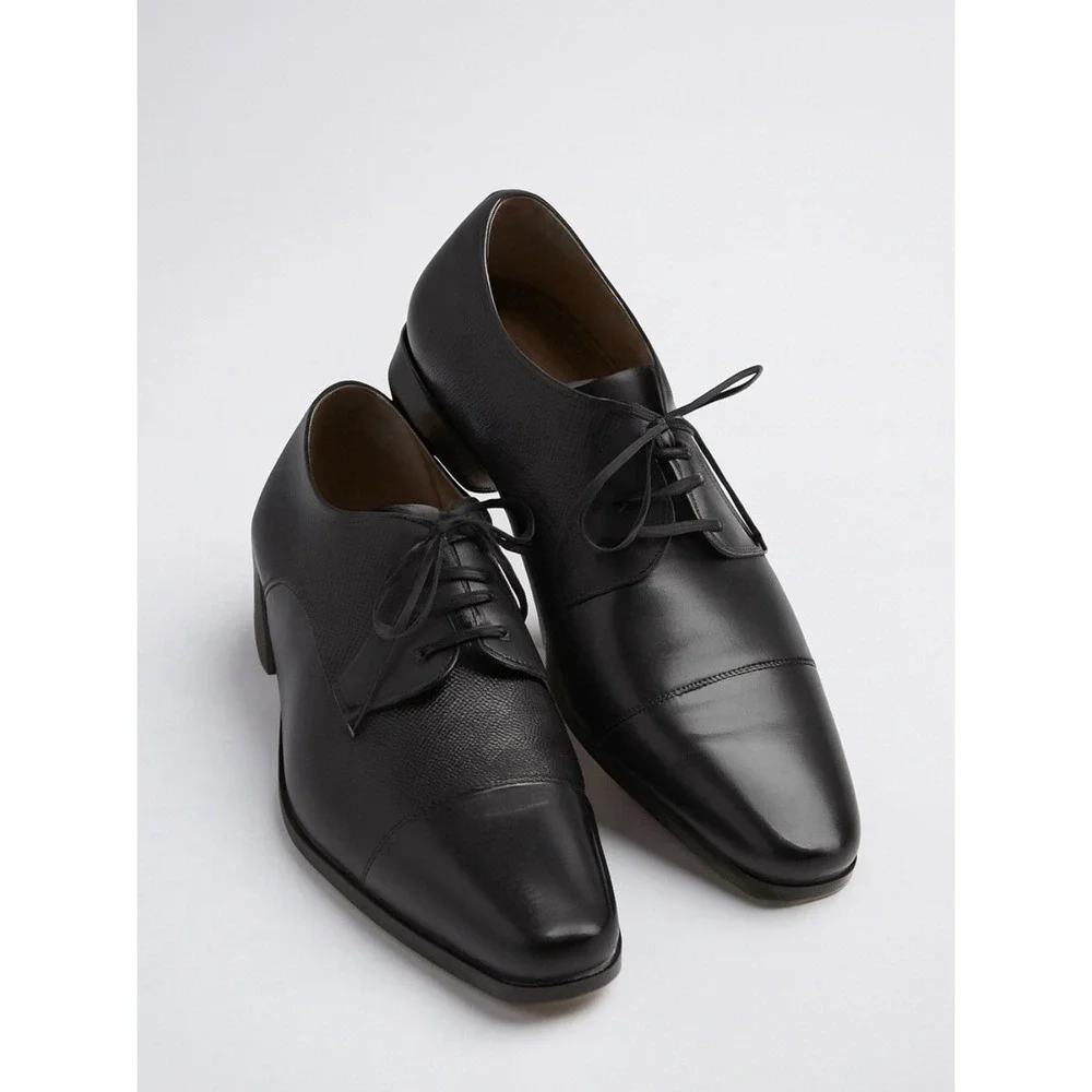 Florsheim Postino Cap Toe Oxford Mens‎ Size 10.5 Black Premium Leather Dressy